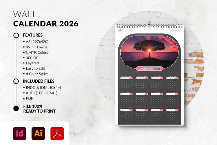 2026 Printable Wall Calendar
