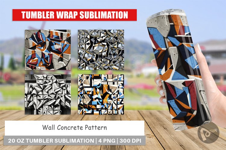 Tumbler Wrap Concrete Wall Pattern example image 1