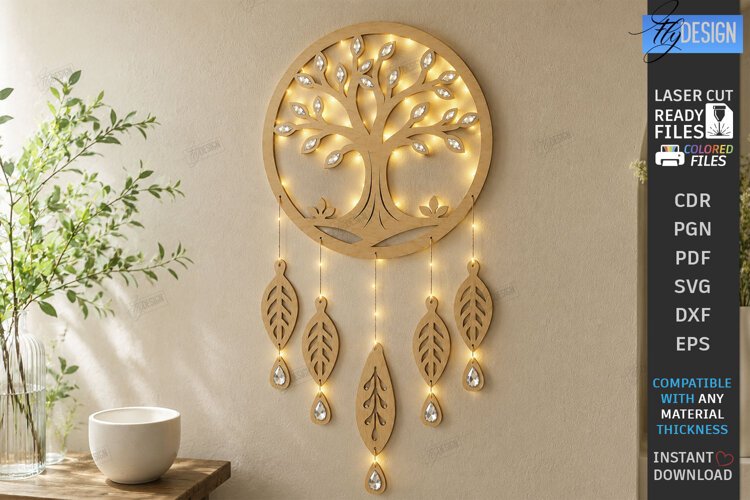 Wooden Wall Decor Laser Cut | Hanging Wall Art | Boho Design example image 1