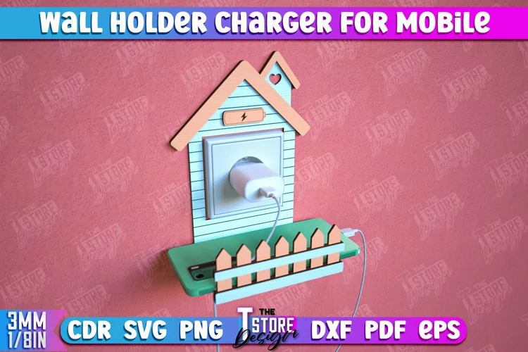 Wall Mobile Charger Holder | Wall Organizer | Phone Holder
