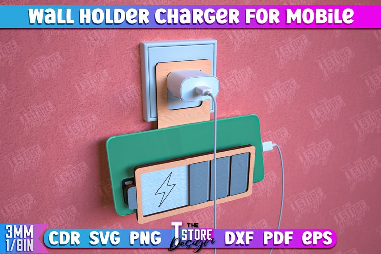 Wall Mobile Charger Holder | Wall Organizer | Phone Holder example image 1