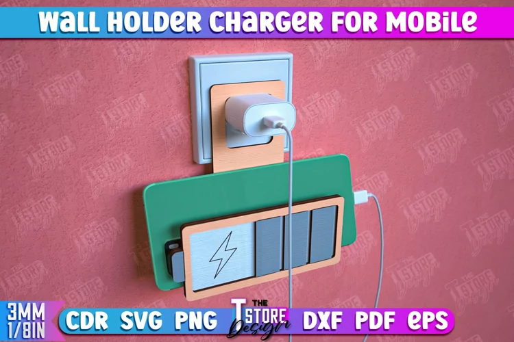 Wall Mobile Charger Holder | Wall Organizer | Phone Holder