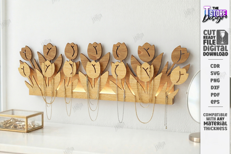 Wall Jewelry Organizer Laser Cut | Boho Design | Wall Decor