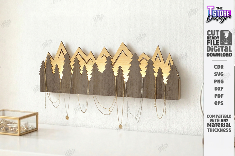 Wall Jewelry Organizer Laser Cut | Boho Design | Wall Decor