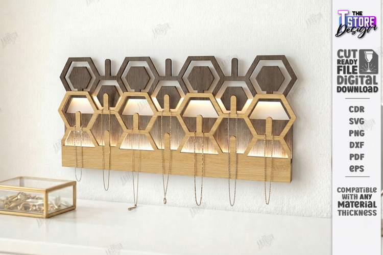 Wall Jewelry Organizer Laser Cut | Boho Design | Wall Decor