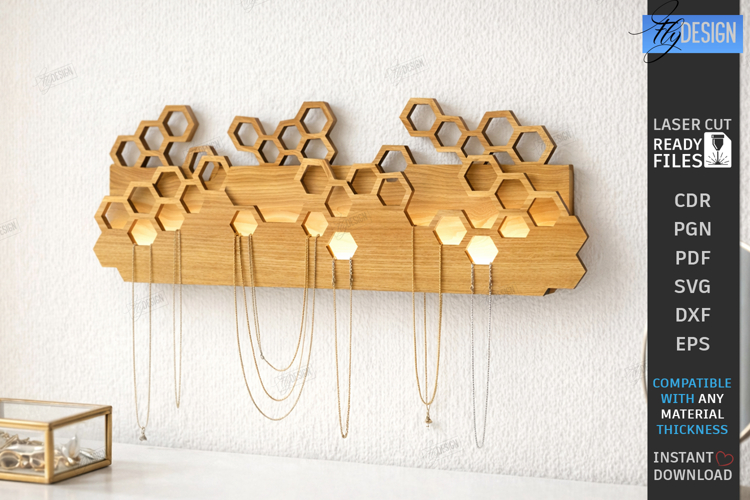 Wall Jewelry Organizer Laser Cut | Wall Decor | Wall Display