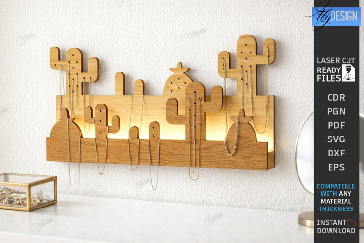 Wall Jewelry Organizer Laser Cut | Wall Decor | Wall Display
