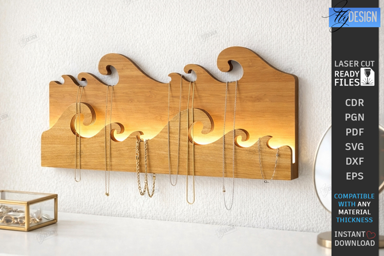 Wall Jewelry Organizer Laser Cut | Wall Decor | Wall Display