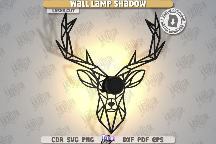 Wall Lamp Shadow Laser Cut|Wooden Night Light|Home Décor SVG
