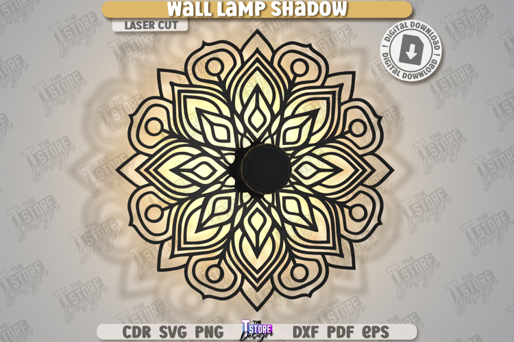 Wall Lamp Shadow Laser Cut|Wooden Night Light|Home Décor SVG