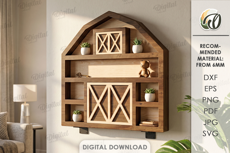 3D Wall Shelf Laser Cut. Display Shelf. Wall Decor SVG