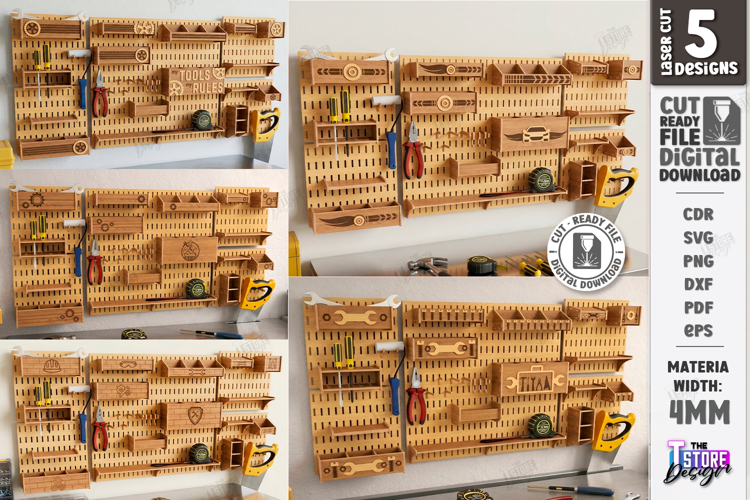 Wall Tool Organizers Laser Cut Bundle | Modular Tool Holders