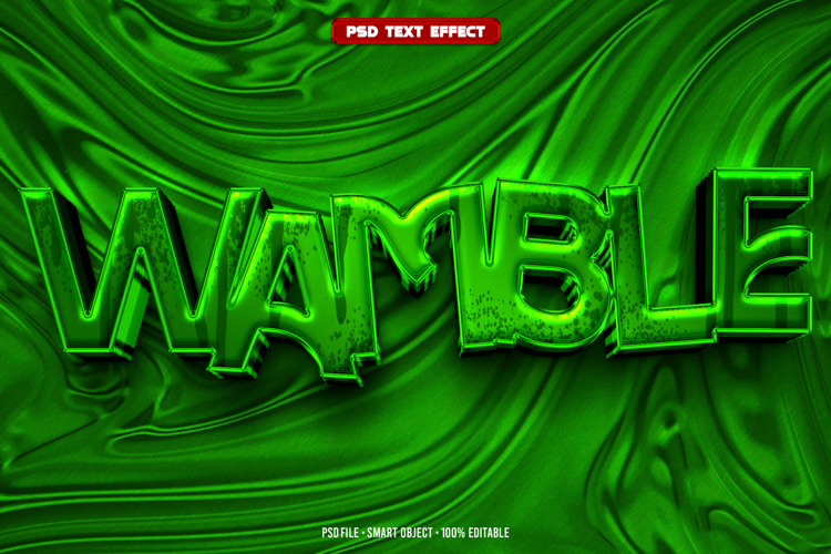 Wamble 3D editable text effect