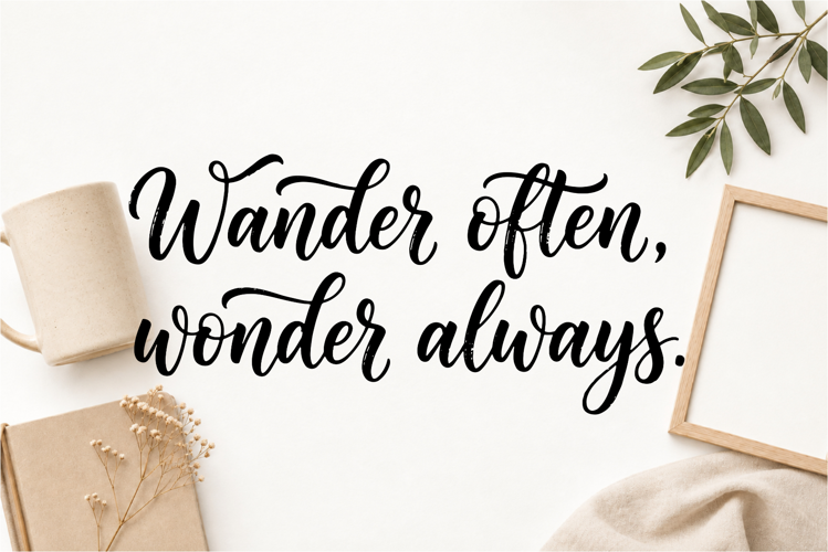 Wander Often Wonder Always Hand Lettered SVG Quote