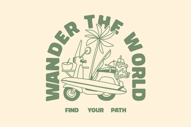 Wander the World Summer Travel Quotes T-shirt Design