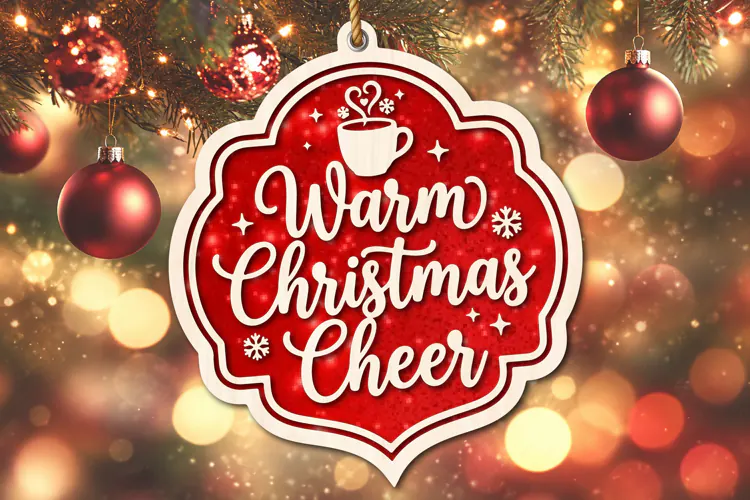 Warm Christmas Cheer Coffee Ornament SVG