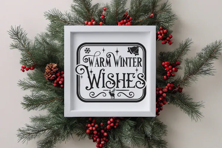 Warm Winter Wishes SVG Quote