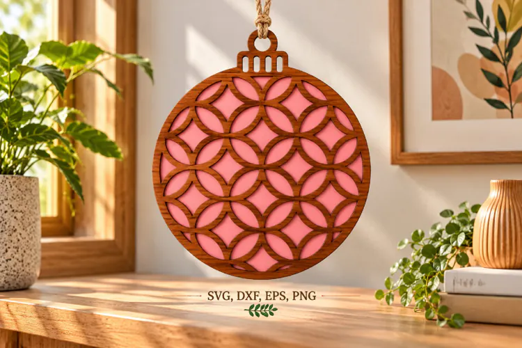 Warm Wooden Floral Ornament