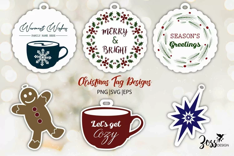 Warm Wishes Christmas Holiday Tags and Stickers