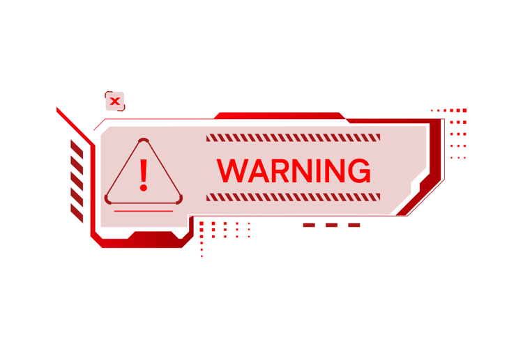 Warning alert attention futuristic game element concept