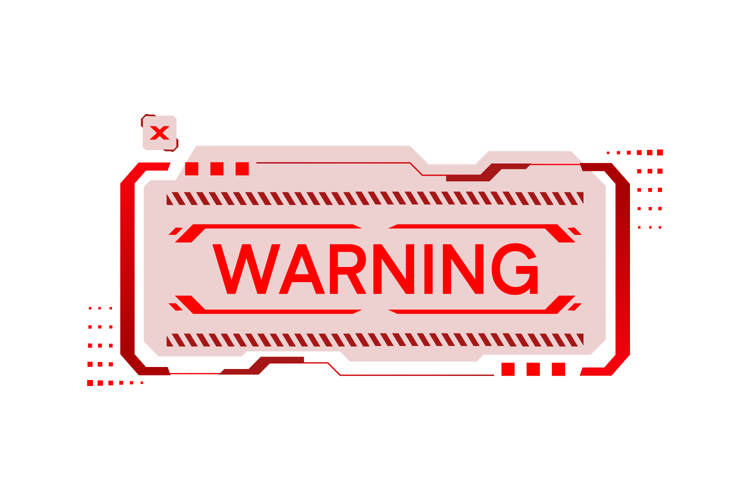 Warning alert attention futuristic game element design