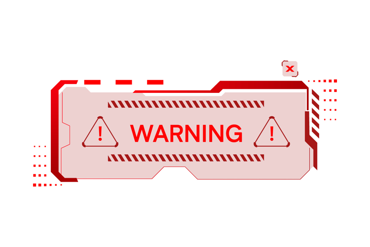 Warning alert attention futuristic game element graphic