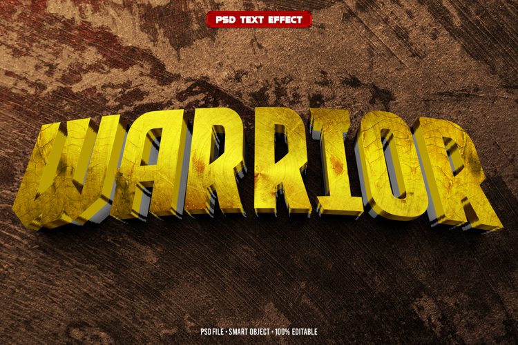 Warrior 3D editable text effect