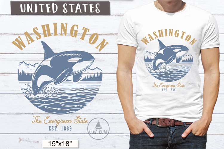 Washington PNG | Vintage United States Sublimation Design