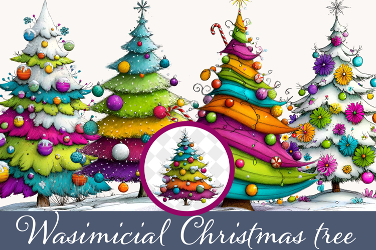 Whimsical Christmas tree png
