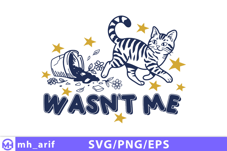 Funny Cat Hand-Drawn SVG PNG Sublimation Design