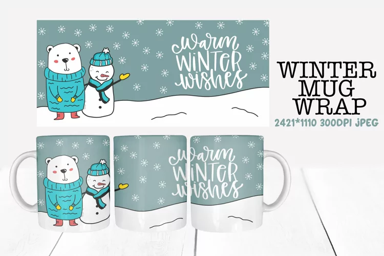 Mug Sublimation Wrap Warm Winter Wishes