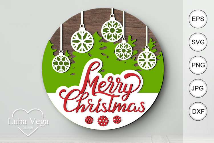 Merry Christmas Hanger |Merry Christmas Door Hanger SVG