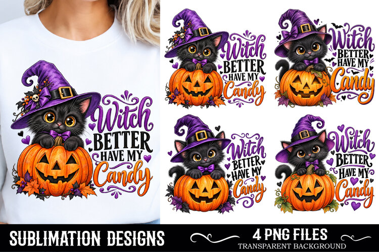 Watch Better Have My Candy Halloween Cat PNG example image 1