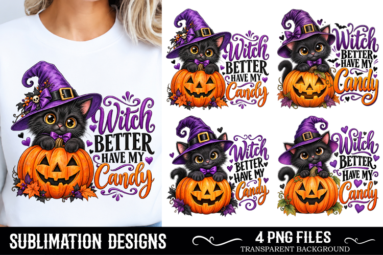 Watch Better Have My Candy Halloween Cat PNG