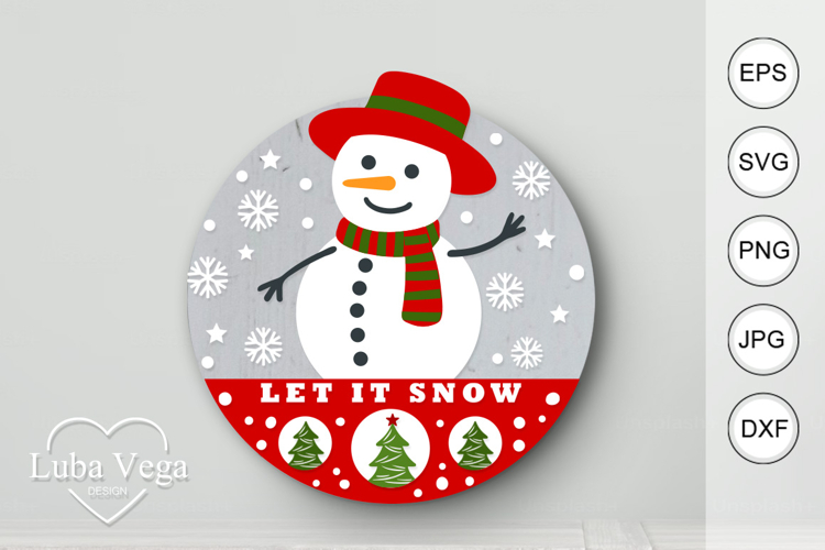 Christmas Home Round door Sign SVG | Laser cut