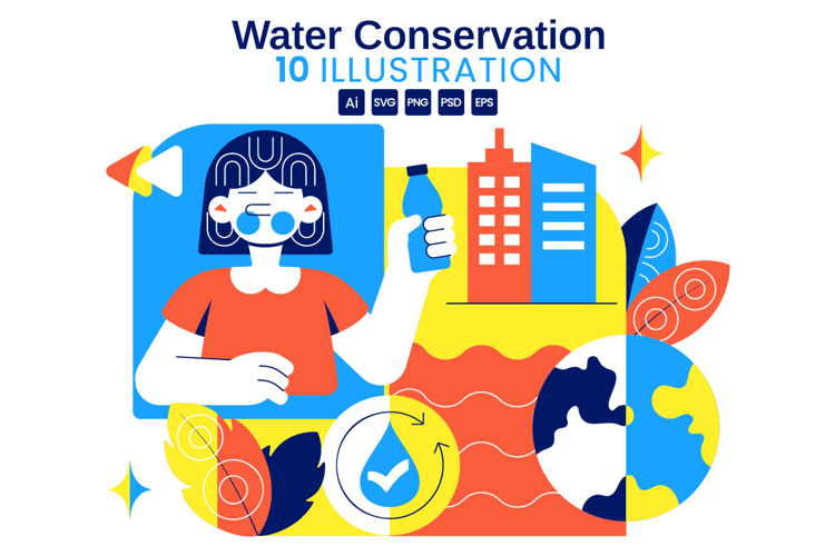 10 Water Conservation Awareness Illustration