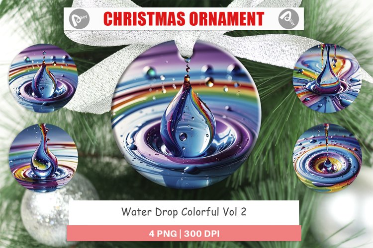 Christmas Ornaments Colorful Water Drops