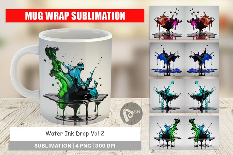 Mug Wrap Water Ink Drop