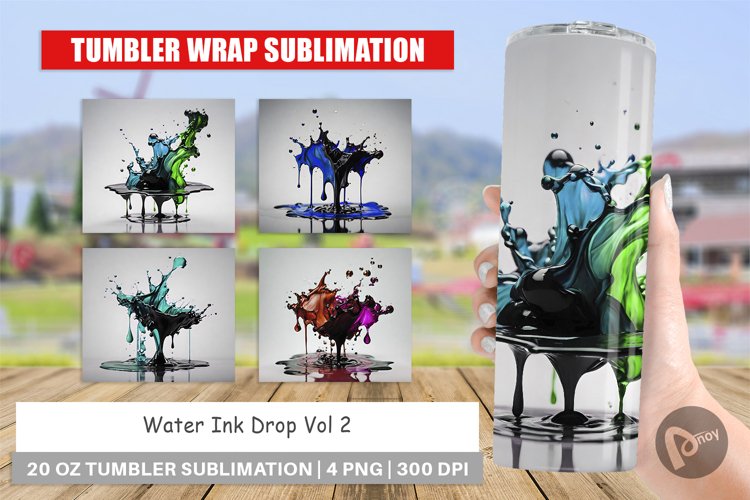 Tumbler Sublimation Water Ink Drop