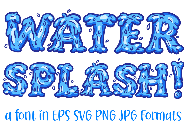 Water Wave Splash Alphabet Lettering ABC Text Font SVG PNG