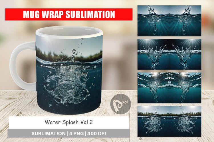 Mug Wrap Design Water Splash
