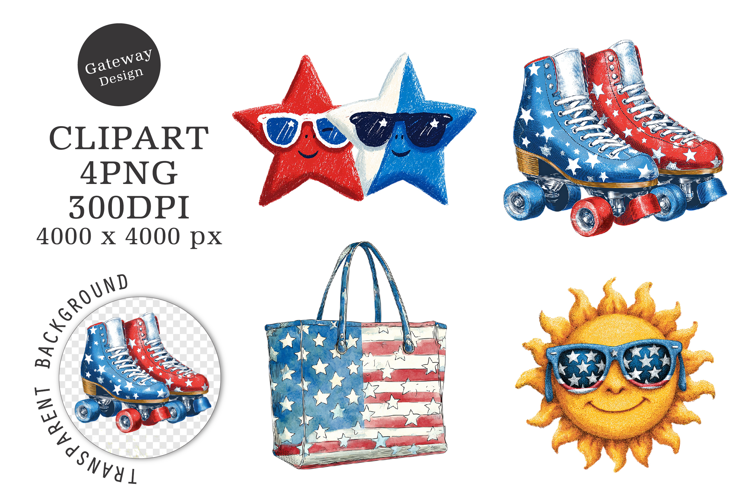 Watercolor 4th Of July Clipart