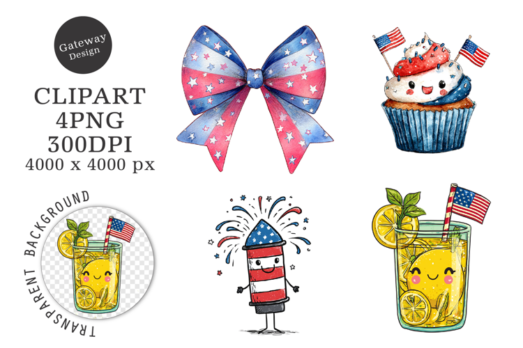 Watercolor 4th Of July Clipart