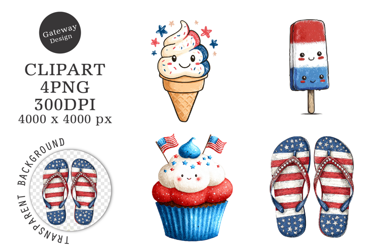 Watercolor 4th Of July Clipart
