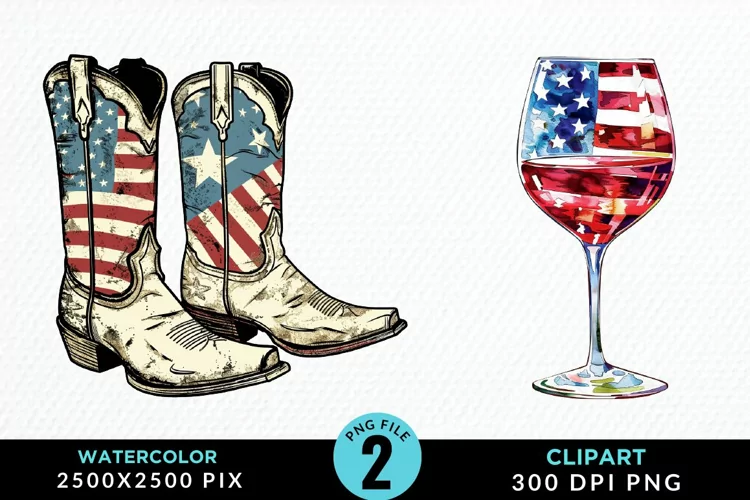 Watercolor 4th of July Design Clipart