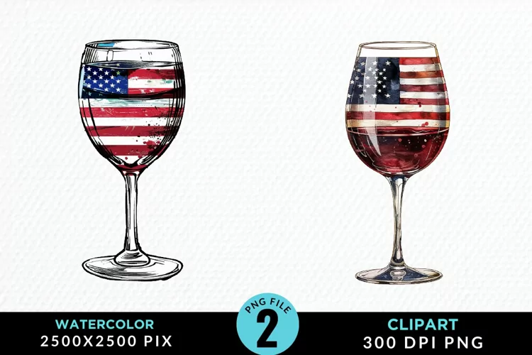 Watercolor 4th of July Graphics Clipart