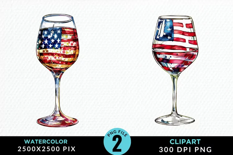 Watercolor 4th of July Graphics Clipart