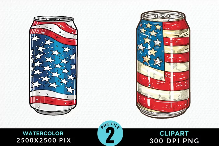 Watercolor 4th of July Graphics Clipart