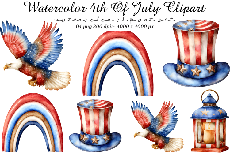 Watercolor 4th Of July Clipart