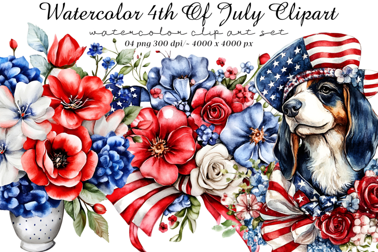 Watercolor 4th Of July Clipart